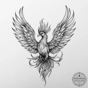 Tattoo sketch phoenix tattoo, artistic tattoo... - эскиз тату (№1755908410_0, 23.08.2025 00:20) — tattoo-photo.ru