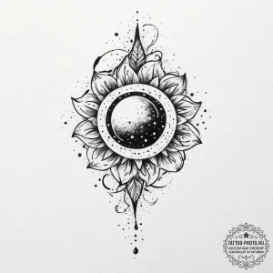 Tattoo sketch cosmic spring, ink illustration... - эскиз тату (№1755911810_0, 23.08.2025 01:16) — tattoo-photo.ru