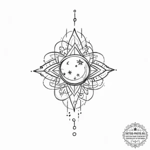 Tattoo sketch cosmic identity, ink illustrati... - эскиз тату (№1755912807_0, 23.08.2025 01:33) — tattoo-photo.ru