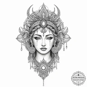 Tattoo sketch mokosh, the goddess of earth, w... - эскиз тату (№1755913013_0, 23.08.2025 01:36) — tattoo-photo.ru