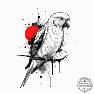 Tattoo sketch budgerigar, tattoo sketch desig... - эскиз тату (№1755917187_0, 23.08.2025 02:46) — tattoo-photo.ru