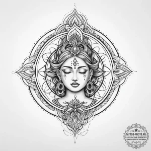 Tattoo sketch spiritual enlightenment - эскиз тату (№1755920722_0, 23.08.2025 03:45) — tattoo-photo.ru