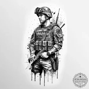 Tattoo sketch soldier with a scissors, tattoo... - эскиз тату (№1755920918_0, 23.08.2025 03:48) — tattoo-photo.ru