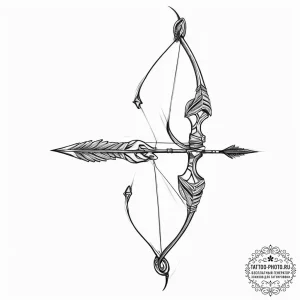 Tattoo sketch archery bow and arrow - эскиз тату (№1755922506_0, 23.08.2025 04:15) — tattoo-photo.ru