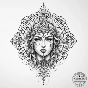 Tattoo sketch slavic mythology - эскиз тату (№1755924300_0, 23.08.2025 04:45) — tattoo-photo.ru