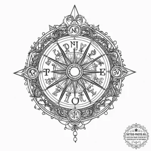 Tattoo sketch tarot card wheel of fortune, ta... - эскиз тату (№1755926086_0, 23.08.2025 05:14) — tattoo-photo.ru
