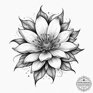 Tattoo sketch flannel flower, tattoo flash sh... - эскиз тату (№1755929462_0, 23.08.2025 06:11) — tattoo-photo.ru