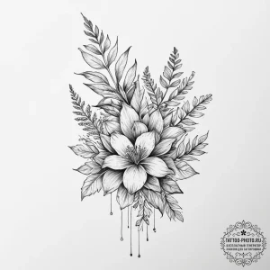 Tattoo sketch book with plants growing out of... - эскиз тату (№1755930061_0, 23.08.2025 06:21) — tattoo-photo.ru