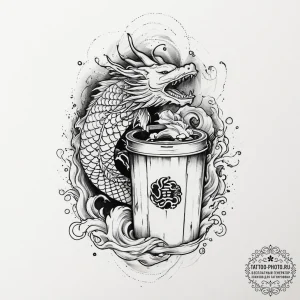 Tattoo sketch trash collector a person with a... - эскиз тату (№1755931428_0, 23.08.2025 06:43) — tattoo-photo.ru