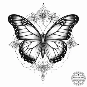 Tattoo sketch monarch butterfly, tattoo drawi... - эскиз тату (№1755931623_0, 23.08.2025 06:47) — tattoo-photo.ru