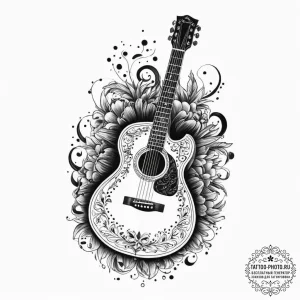 Tattoo sketch coco guitar, tattoo sketch desi... - эскиз тату (№1755932014_0, 23.08.2025 06:53) — tattoo-photo.ru