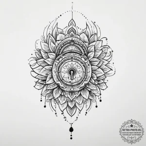 Tattoo sketch lock, ink illustration for tatt... - эскиз тату (№1755932599_0, 23.08.2025 07:03) — tattoo-photo.ru