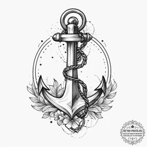 Tattoo sketch anchor, tattoo flash sheet desi... - эскиз тату (№1755935188_0, 23.08.2025 07:46) — tattoo-photo.ru