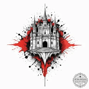 Tattoo sketch fortress, concept art for tatto... - эскиз тату (№1755935386_0, 23.08.2025 07:49) — tattoo-photo.ru