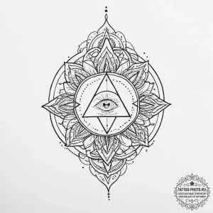 Tattoo sketch mystical being, tattoo flash sh... - эскиз тату (№1755937800_0, 23.08.2025 08:30) — tattoo-photo.ru