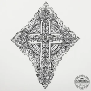 Tattoo sketch slavic embroidered pattern, tat... - эскиз тату (№1755940198_0, 23.08.2025 09:09) — tattoo-photo.ru