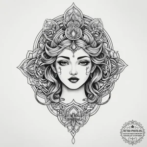 Tattoo sketch divine being, tattoo sketch des... - эскиз тату (№1755941192_0, 23.08.2025 09:26) — tattoo-photo.ru