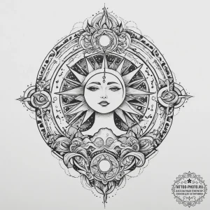 Tattoo sketch celestial bodies, concept art f... - эскиз тату (№1755943160_0, 23.08.2025 09:59) — tattoo-photo.ru