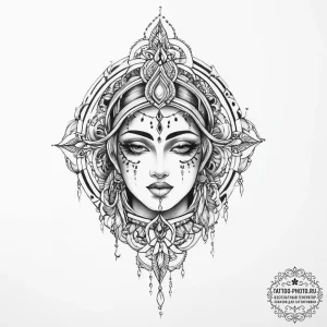 Tattoo sketch sacred soul - эскиз тату (№1755943553_0, 23.08.2025 10:05) — tattoo-photo.ru