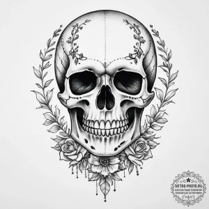 Tattoo sketch skeleton, artistic tattoo sketc... - эскиз тату (№1755945509_0, 23.08.2025 10:38) — tattoo-photo.ru