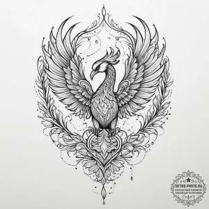 Tattoo sketch phoenix tear, artistic tattoo s... - эскиз тату (№1755948846_0, 23.08.2025 11:34) — tattoo-photo.ru