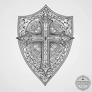 Tattoo sketch узор в виде щита, tattoo flash... - эскиз тату (№1755949238_0, 23.08.2025 11:40) — tattoo-photo.ru