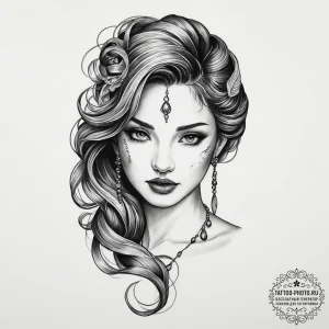 Tattoo sketch jade, tattoo sketch design, mut... - эскиз тату (№1755950221_0, 23.08.2025 11:57) — tattoo-photo.ru