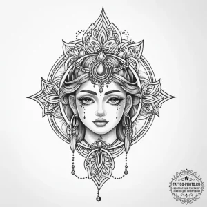 Tattoo sketch spiritual representation - эскиз тату (№1755966557_0, 23.08.2025 16:29) — tattoo-photo.ru