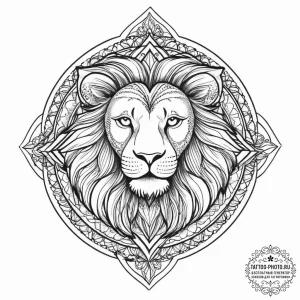 Tattoo sketch узор в виде льва, ink illustrat... - эскиз тату (№1755967574_0, 23.08.2025 16:46) — tattoo-photo.ru