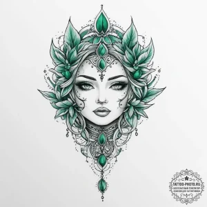 Tattoo sketch green - эскиз тату (№1755967771_0, 23.08.2025 16:49) — tattoo-photo.ru