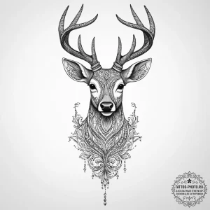 Tattoo sketch elegant doe tattoo, artistic ta... - эскиз тату (№1755968166_0, 23.08.2025 16:56) — tattoo-photo.ru