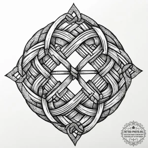 Tattoo sketch slavic knot with a circle, ink... - эскиз тату (№1755968951_0, 23.08.2025 17:09) — tattoo-photo.ru