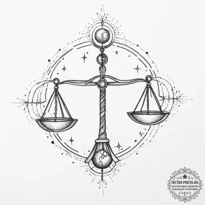 Tattoo sketch libra constellation, concept ar... - эскиз тату (№1755972508_0, 23.08.2025 18:08) — tattoo-photo.ru