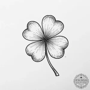 Tattoo sketch puns a clover that says "lucky" - эскиз тату (№1755974080_0, 23.08.2025 18:34) — tattoo-photo.ru