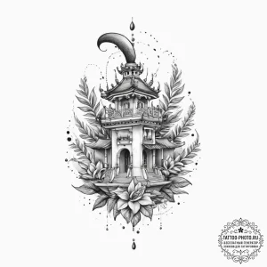 Tattoo sketch palace, tattoo line art, black... - эскиз тату (№1755974862_0, 23.08.2025 18:47) — tattoo-photo.ru