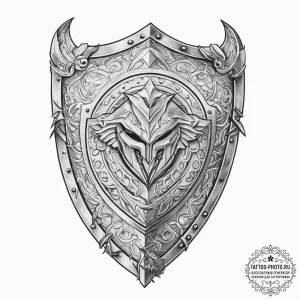 Tattoo sketch warrior shield - эскиз тату (№1755975253_0, 23.08.2025 18:54) — tattoo-photo.ru