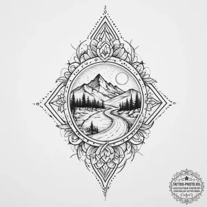 Tattoo sketch road, tattoo line art, fine lin... - эскиз тату (№1755975450_0, 23.08.2025 18:57) — tattoo-photo.ru