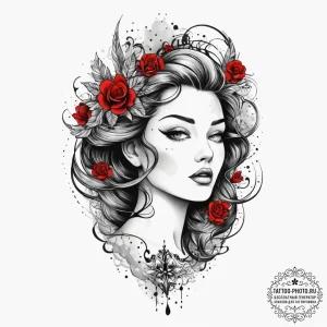 Tattoo sketch siren tattoo, ink illustration... - эскиз тату (№1755976433_0, 23.08.2025 19:13) — tattoo-photo.ru