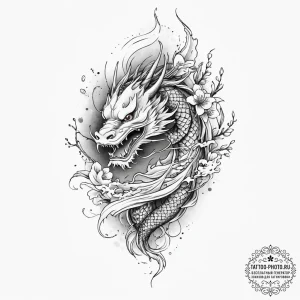 East asian traditions, tattoo line art, black... - эскиз тату (№1755977218_0, 23.08.2025 19:26) — tattoo-photo.ru
