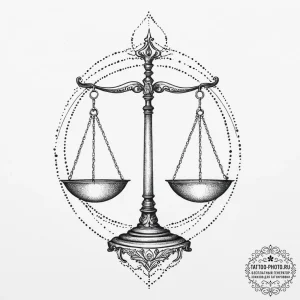 Tattoo sketch libra scales, concept art for t... - эскиз тату (№1755977415_0, 23.08.2025 19:30) — tattoo-photo.ru