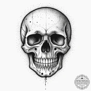 Tattoo sketch skull, ink illustration for tat... - эскиз тату (№1755980540_0, 23.08.2025 20:22) — tattoo-photo.ru