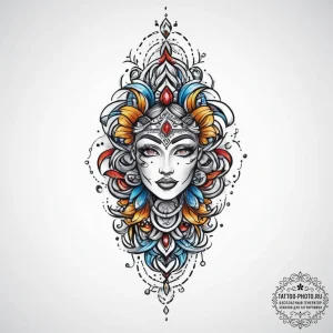 Tattoo sketch holy character, tattoo line art... - эскиз тату (№1755987489_0, 23.08.2025 22:18) — tattoo-photo.ru