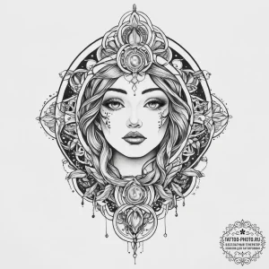 Tattoo sketch cosmic soul, tattoo drawing out... - эскиз тату (№1755989082_0, 23.08.2025 22:44) — tattoo-photo.ru