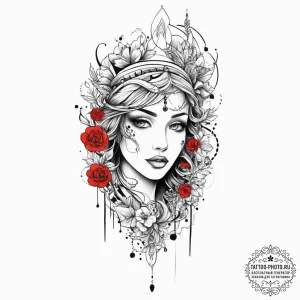 Tattoo sketch mystical past, ink illustration... - эскиз тату (№1755990897_0, 23.08.2025 23:14) — tattoo-photo.ru