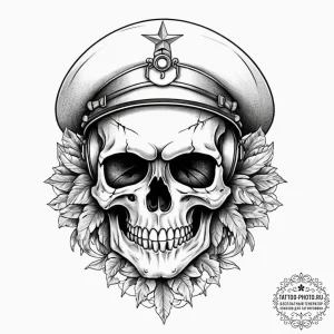 Tattoo sketch skull with a military helmet, t... - эскиз тату (№1755991294_0, 23.08.2025 23:21) — tattoo-photo.ru