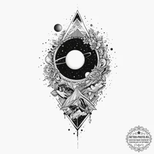 Tattoo sketch cosmic dimension, tattoo line a... - эскиз тату (№1755996716_0, 24.08.2025 00:51) — tattoo-photo.ru