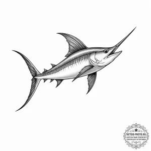 Tattoo sketch swordfish - эскиз тату (№1755996922_0, 24.08.2025 00:55) — tattoo-photo.ru