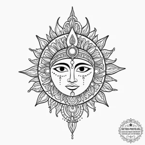 Tattoo sketch inca sun god, tattoo sketch des... - эскиз тату (№1755997319_0, 24.08.2025 01:01) — tattoo-photo.ru