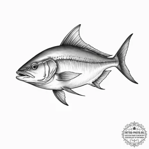 Tattoo sketch amberjack - эскиз тату (№1755998113_0, 24.08.2025 01:15) — tattoo-photo.ru