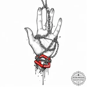 Tattoo sketch hands with a chain, artistic ta... - эскиз тату (№1755998710_0, 24.08.2025 01:25) — tattoo-photo.ru
